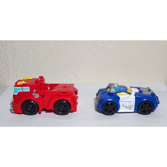Transformers Playskool Rescue Bots Police Car And Heatwave Fire Bot Pre-owned - Picture 3 of 8